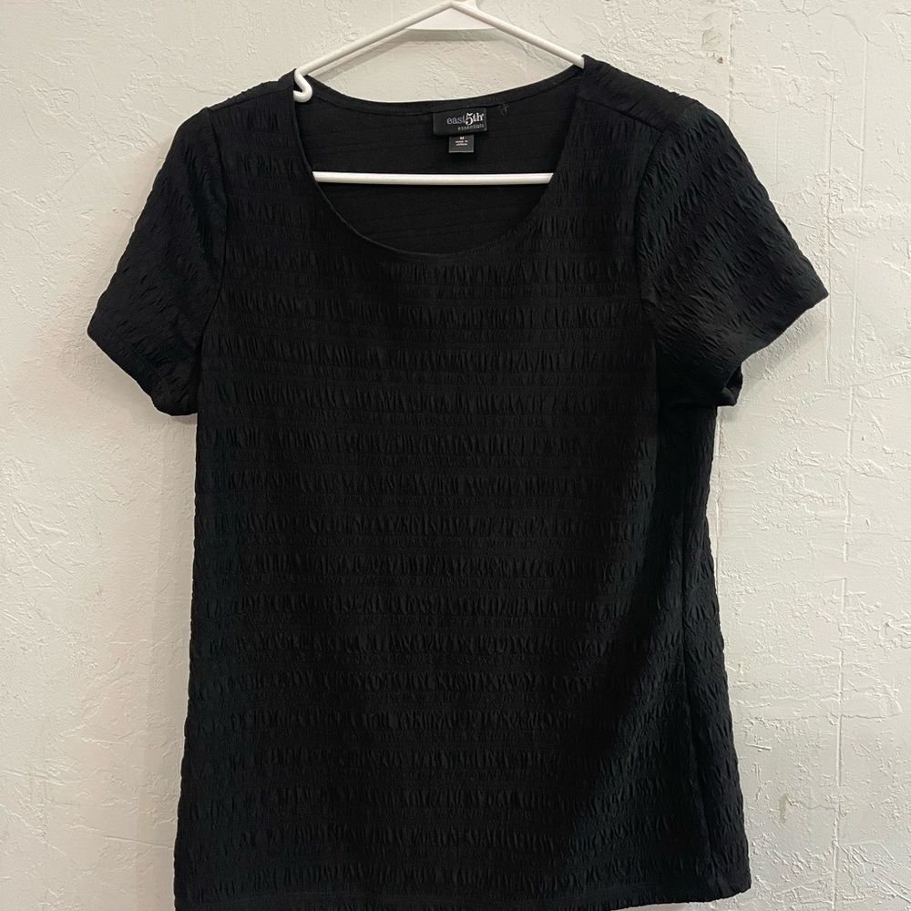 East 5th - Black Textured Women's Top